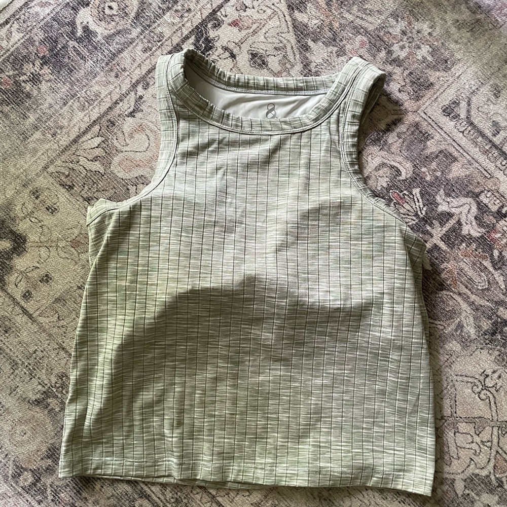 Lou & Grey Light Green Ribbed Tank Top